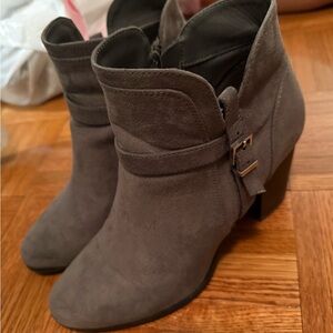 Gray Suede Ankle Boots